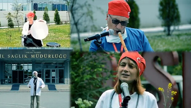 Sağlık çalışanları #SağlıkİçinÇal'dı: Gel Gör Beni Aşk Neyledi