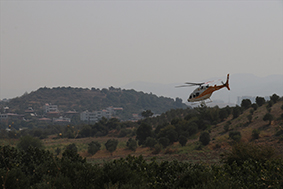 PAKDEMİRLİ HATAY’DAKİ ORMAN YANGININI HAVADAN İNCELEDİ