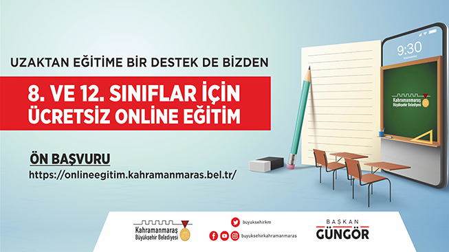 BÜYÜKŞEHİR’DEN ÜCRETSİZ ÇEVRİMİÇİ EĞİTİM