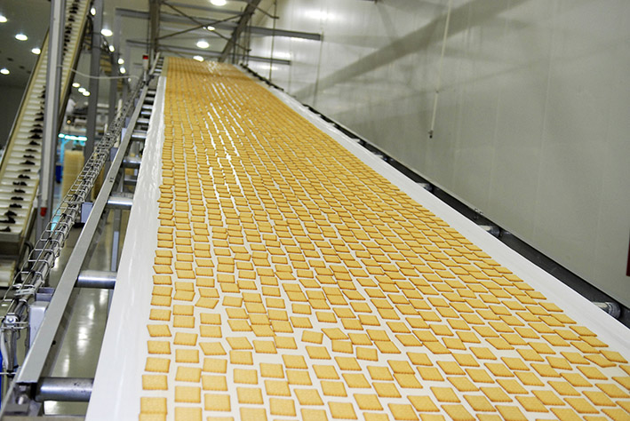 Biscuit and waffle production factory line