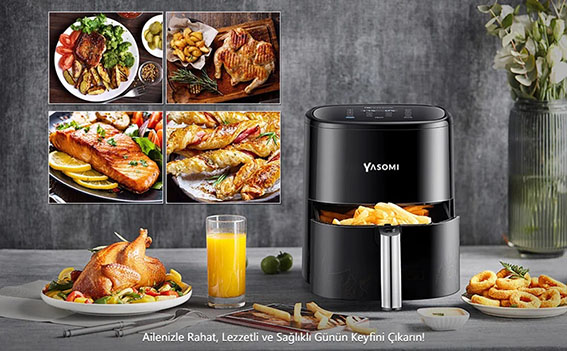 Mutfaktaki şefiniz Yasomi Air Fryer Akıllı Fritöz ile her şey daha kolay.