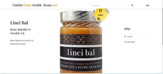 BETAV’a Uluslararası Bal Yarışması’nda ‘Altın Bal’ Ödülü