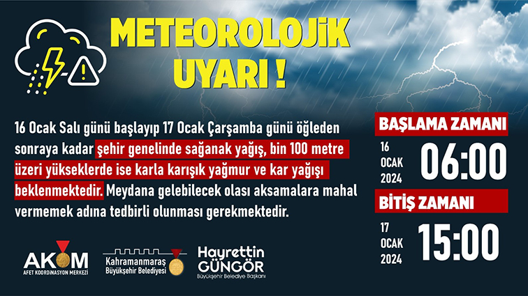 Yağış Uyarısı