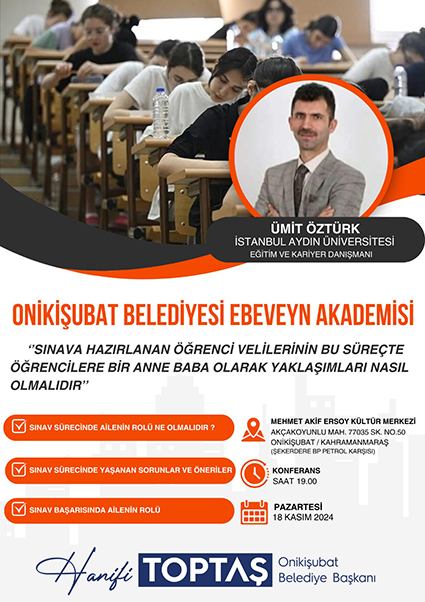 Onikişubat Belediyesi Ebeveyn Akademisi, konferansla başlıyor