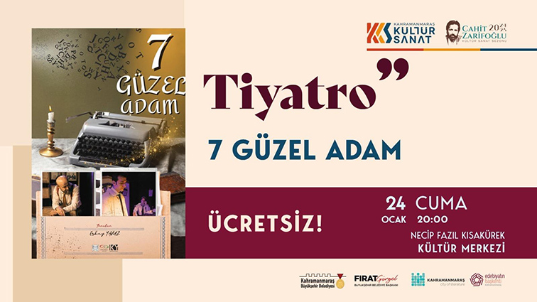 Büyükşehir’den Tiyatroseverlere Özel Gece: “7 Güzel Adam” Sahne Alıyor