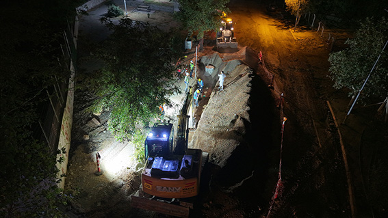 Şehirde Altyapı Seferberliği Gece Gündüz Kesintisiz Sürüyor