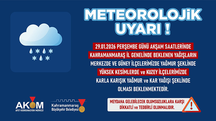 Vatandaşlar Yağmur ve Kar Yağışına Karşı Uyarıldı