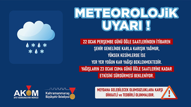 22 Ocak’ta Şehir Genelinde Kar Yağışı Bekleniyor!